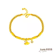 J&rsquo;code真愛密碼金飾 銀向杏福圓滿金珠硬金手鍊