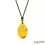J’code真愛密碼金飾 平安保庇黃金墜子(無墜頭)+棉繩款