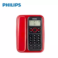 PHILIPS 飛利浦 來電顯示有線電話 CORD020R 紅