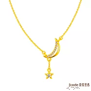 J&rsquo;code真愛密碼金飾 星月彎彎黃金項鍊