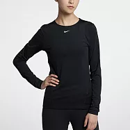 Nike W NP 365 Top LS Essential [AO9950-010] 女 長袖 上衣 合身 薄款 黑