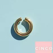 CINCO 葡萄牙精品 Arlo Earring 925純銀鑲24K金 C型圓耳環 無耳洞女孩必備
