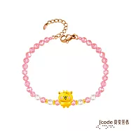 J&rsquo;code真愛密碼金飾 卡娜赫拉的小動物-萌牛粉紅兔兔硬金/寶石手鍊
