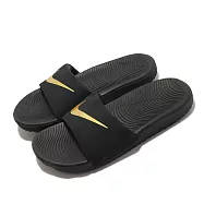 Nike 拖鞋 Kawa Slide GS PS 中童 大童 女鞋 黑 金 一片拖 基本款 819352-003 23.5cm BLACK/METALLIC GOLD
