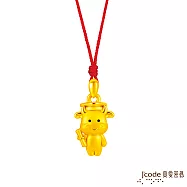 J’code真愛密碼金飾 博士小牛黃金墜子-立體硬金款 送白鋼鍊