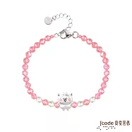 J&rsquo;code真愛密碼銀飾 卡娜赫拉的小動物-萌牛粉紅兔兔純銀手鍊