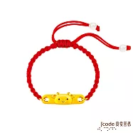 J&rsquo;code真愛密碼金飾 Q寶牛硬金編織手鍊