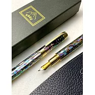 3952老山羊-大鵬灣 嚴選鮑魚貝殼 原銅 雙色書法鋼尖鋼筆