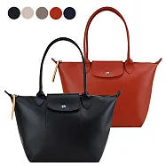 LONGCHAMP LE PLIAGE CITY系列PVC帆布長把肩背水餃包(小) 赤褐