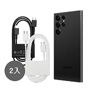 【2入組】Samsung 三星製造 S25 S24系列 雙 Type-C 快充充電線 (100cm / 袋裝) 黑色