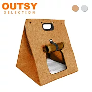 【OUTSY】舒眠羊毛氈折疊手提式多用帳篷貓窩狗窩寵物窩 咖啡色