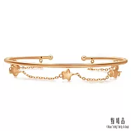 【點睛品】愛情密語 18K玫瑰金簡約五角星雙鍊手環 06