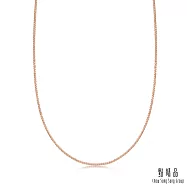 【點睛品】機織素鍊 18K玫瑰金項鍊(51cm)