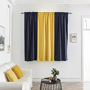 【巴芙洛】北歐輕奢撞色高精密遮光窗簾260cm寬170cm高/遮光窗簾/窗簾 喬絲亞深藍拚黃