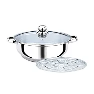 DOLEE 晶彩美味爭鮮32cm團圓鍋 6L HF-320附蓋/蒸片