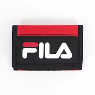 FILA [OTW-3010-RD] 皮夾 三摺 運動 短夾 卡夾 經典 LOGO 簡約 魔鬼氈 黑 紅 FREE 紅/黑