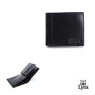 Lynx - 美國山貓進口牛皮超質感證件雙鈔票短夾 棕色