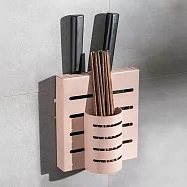 IDEA-鐵藝壁掛刀架筷子收納筒 藕粉
