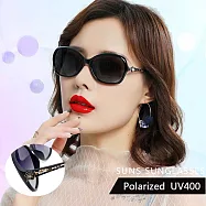 【SUNS】淑女偏光墨鏡 時尚雕花簍空鑲鑽名媛款 經典黑 寶麗來太陽眼鏡 防眩光 抗UV400