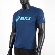 Asics T-Shirts [K31415-50] 男 短袖 T恤 運動 透氣 排汗 吸濕 快乾 台灣製 深藍 XL 深藍
