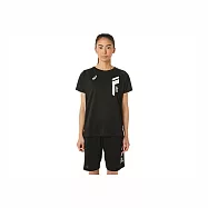 Asics [2032C369-001] 女 T恤 短袖 上衣 運動 訓練 健身 慢跑 輕量 柔軟 透氣 亞瑟士 黑白 L 黑/白