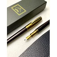 3952老山羊-葛瑪蘭 鐵刀木 古黃銅 雙色書法鋼尖鋼筆