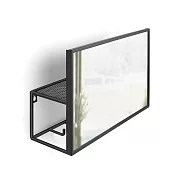 《Umbra》加拿大 壁掛式鏡面掛勾收納架(墨黑) | 掛勾 牆壁掛勾 吊鉤 掛鉤