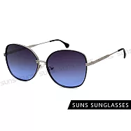 【SUNS】時尚大框墨鏡 歐美秘戀太陽眼鏡 質感鑲鑽金屬簡約框 檢驗合格 抗UV400 漸層灰藍