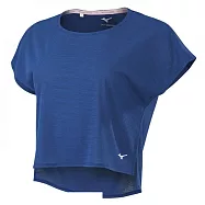 Mizuno [32TA220220] 女 短袖 上衣 T恤 運動 健身 慢跑 跑步 吸濕 排汗 抗紫外 美津濃 深藍