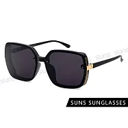 【SUNS】時尚質感大框墨鏡 明星款 大框顯小臉太陽眼鏡 檢驗合格 抗UV400 黑灰色