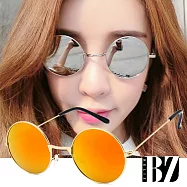 【BeLiz】紳士小圓框*細金屬反射炫麗墨鏡 橘黃