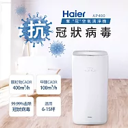 Haier海爾 除霾抗菌空氣清淨機(適用6-15坪) AP400