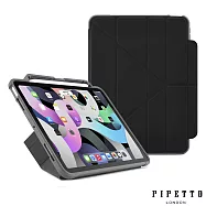 PIPETTO Origami Pencil Shield iPad Air 10.9吋(4/5代)軍規防摔保護套(內建筆槽)-黑灰色