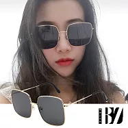 【BeLiz】金繽大方框*迷人漸層細金屬墨鏡 金框黑