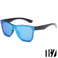 【BeLiz】反射雷光*中性男士護目一體墨鏡 水銀藍