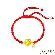 J&rsquo;code真愛密碼金飾 雞(雙面)貴人緣六合生肖硬金編織手鍊