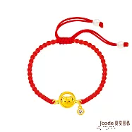 J&rsquo;code真愛密碼金飾 狗(雙面)貴人緣六合生肖硬金編織手鍊