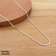 1mm寬。16吋40cm義大利細方格925純銀單鍊 (外鍍專櫃級正白K) 16吋40cm