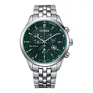CITIZEN Eco-Drive 潮流玩家計時腕錶-銀X綠