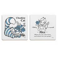 迪士尼Disney 公主 愛麗絲 柴郡貓 珪藻土杯墊 2入組 思考柴郡貓