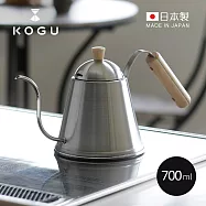 【日本下村KOGU】ITTEKI 日製18-8不鏽鋼木柄極細口咖啡手沖壺-700ml