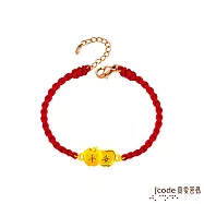 J&rsquo;code真愛密碼金飾 大甲媽 平平安安蘋果硬金編織手鍊