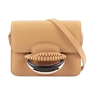 CHLOE&rsquo; Kattie 閃亮小牛皮編織設計珠寶手拿/斜背二用包 (淺茶色)