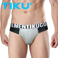 TIKU梯酷 純棉寬版U凸立體囊袋 男丁字褲男內褲 -灰黑撞色 (GC1236) M 灰黑撞色