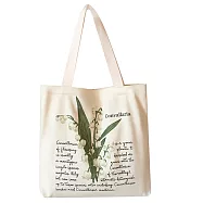 E.City_大容量花朵帆布托特包購物袋 鈴蘭