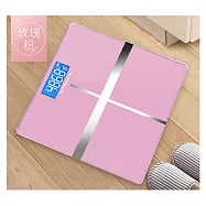 鋼化玻璃大鏡面LED體重計 粉色