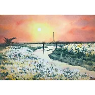 【玲廊滿藝】張偉鈺-台南後壁夕陽38x26cm