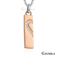 GIUMKA情侶項鍊愛的陪伴短項鏈 男女情人對鍊 單個價格 MN08025 情人節鋼飾推薦 45cm 玫金色女鍊