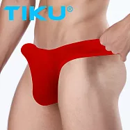 TIKU梯酷 露臀U凸立體囊袋 冰絲透氣丁字男內褲 -紅色 (RP8002) M 紅色