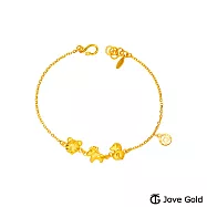 JoveGold漾金飾 幸運小物三合黃金手鍊-虎馬狗